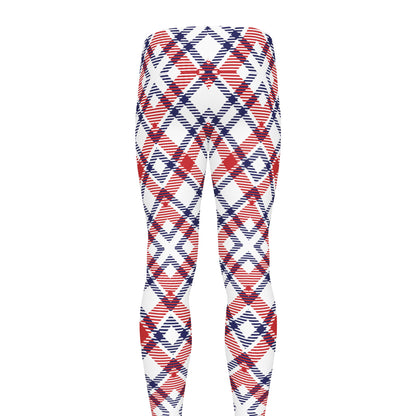 American Plaid Pattern Print Men's leggings