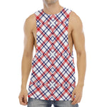 American Plaid Pattern Print Men's Muscle Tank Top