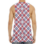 American Plaid Pattern Print Men's Muscle Tank Top