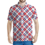 American Plaid Pattern Print Men's Polo Shirt