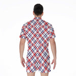 American Plaid Pattern Print Men's Rompers