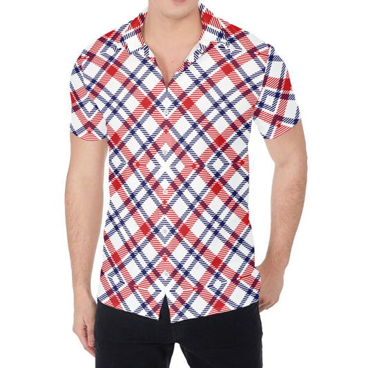 American Plaid Pattern Print Men's Shirt