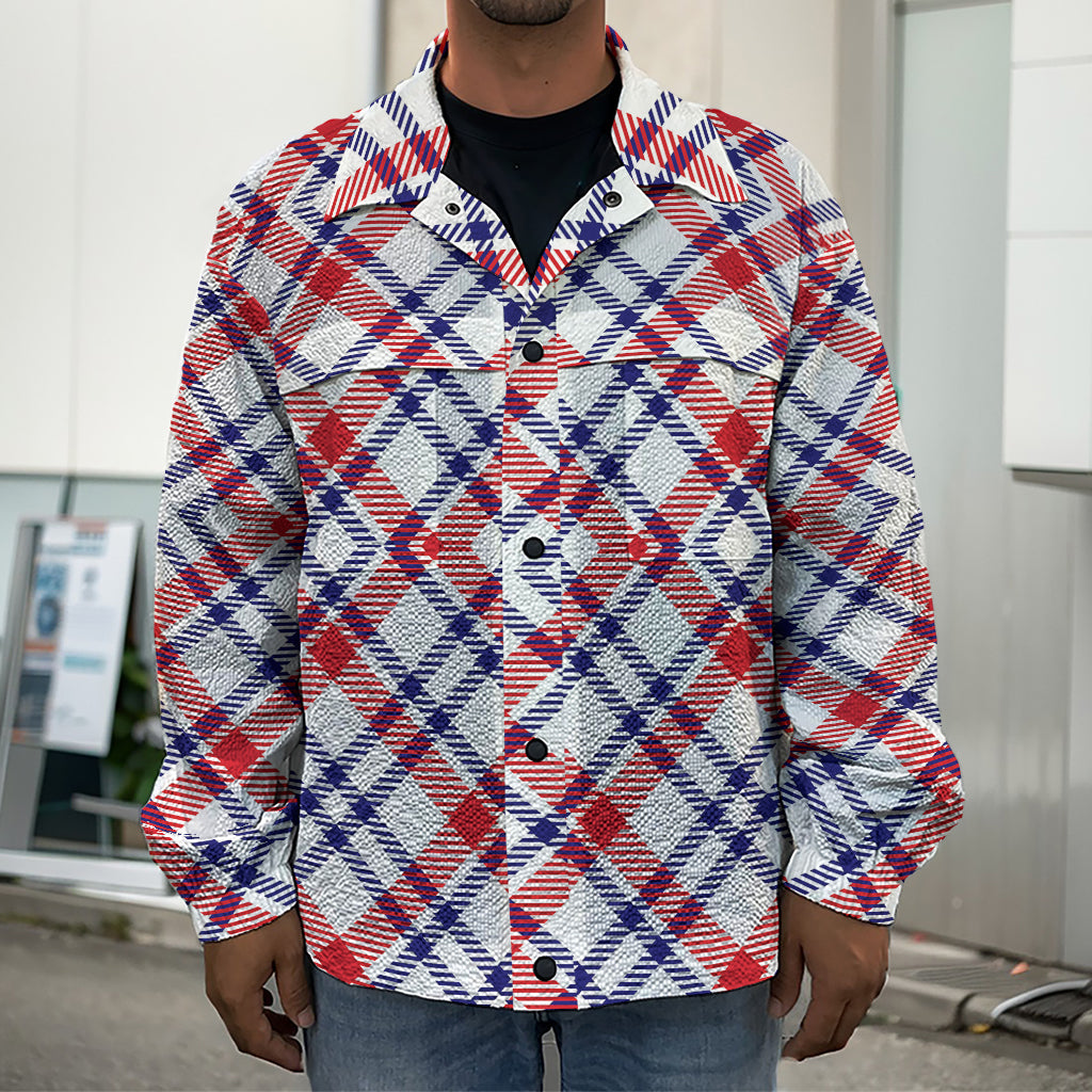 American Plaid Pattern Print Men's Shirt Jacket