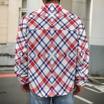 American Plaid Pattern Print Men's Shirt Jacket