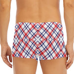 American Plaid Pattern Print Men's Short Boxer Briefs