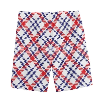American Plaid Pattern Print Men's Sports Shorts