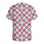 American Plaid Pattern Print Men's Sports T-Shirt