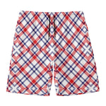 American Plaid Pattern Print Men's Swim Trunks