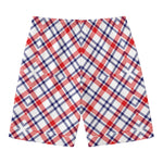American Plaid Pattern Print Men's Swim Trunks
