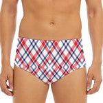 American Plaid Pattern Print Men's Triangle Swim Briefs