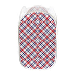 American Plaid Pattern Print Mesh Laundry Hamper