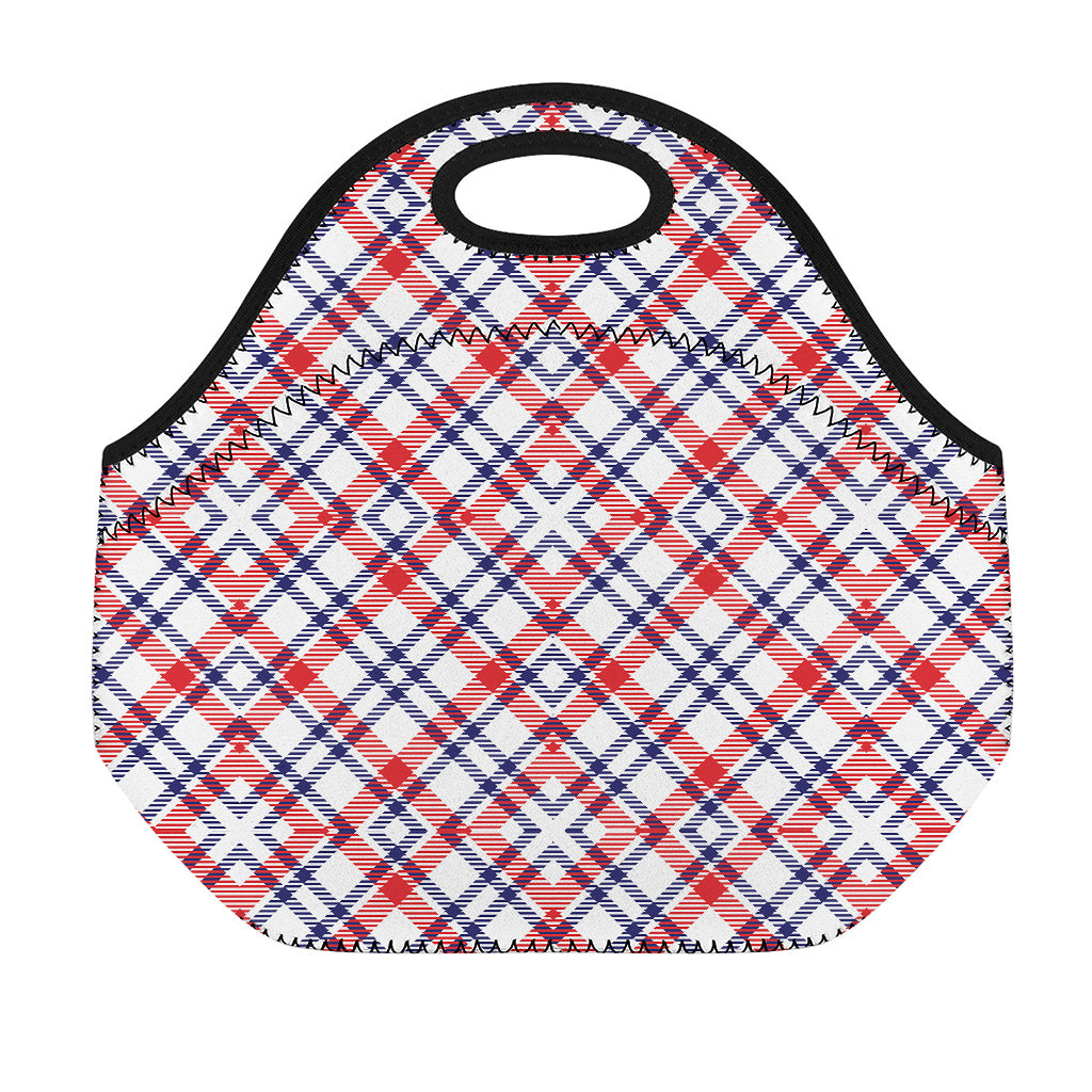 American Plaid Pattern Print Neoprene Lunch Bag