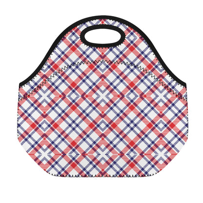 American Plaid Pattern Print Neoprene Lunch Bag