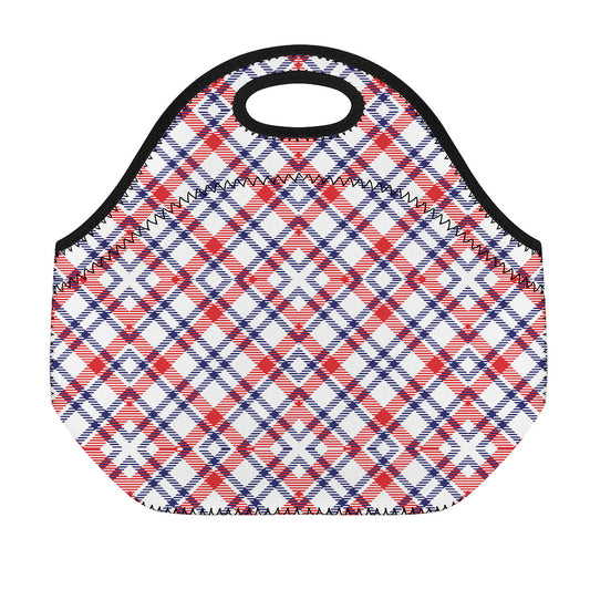 American Plaid Pattern Print Neoprene Lunch Bag