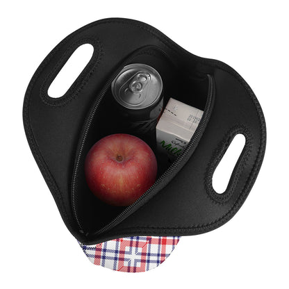 American Plaid Pattern Print Neoprene Lunch Bag