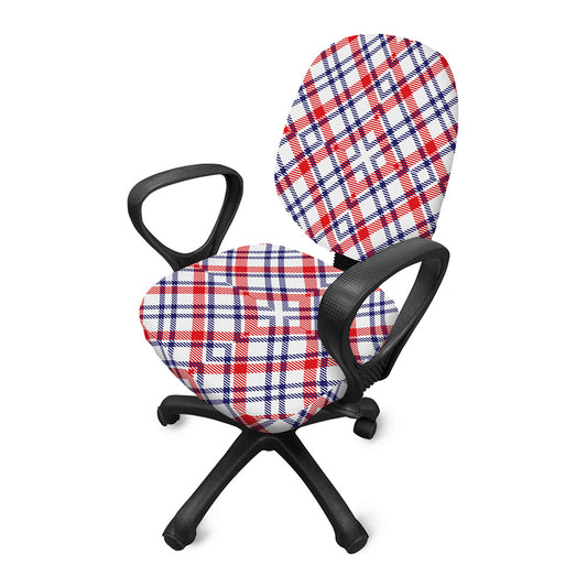 American Plaid Pattern Print Office Chair Cover