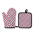 American Plaid Pattern Print Oven Mitt And Pot Holder Set
