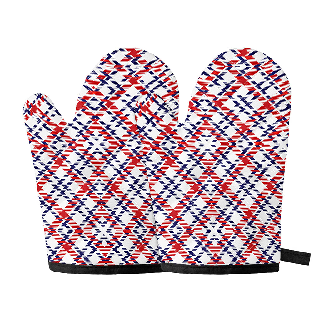 American Plaid Pattern Print Oven Mitts