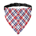American Plaid Pattern Print Over The Collar Dog Bandana