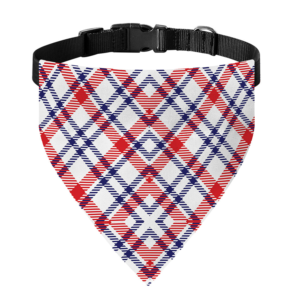 American Plaid Pattern Print Over The Collar Dog Bandana