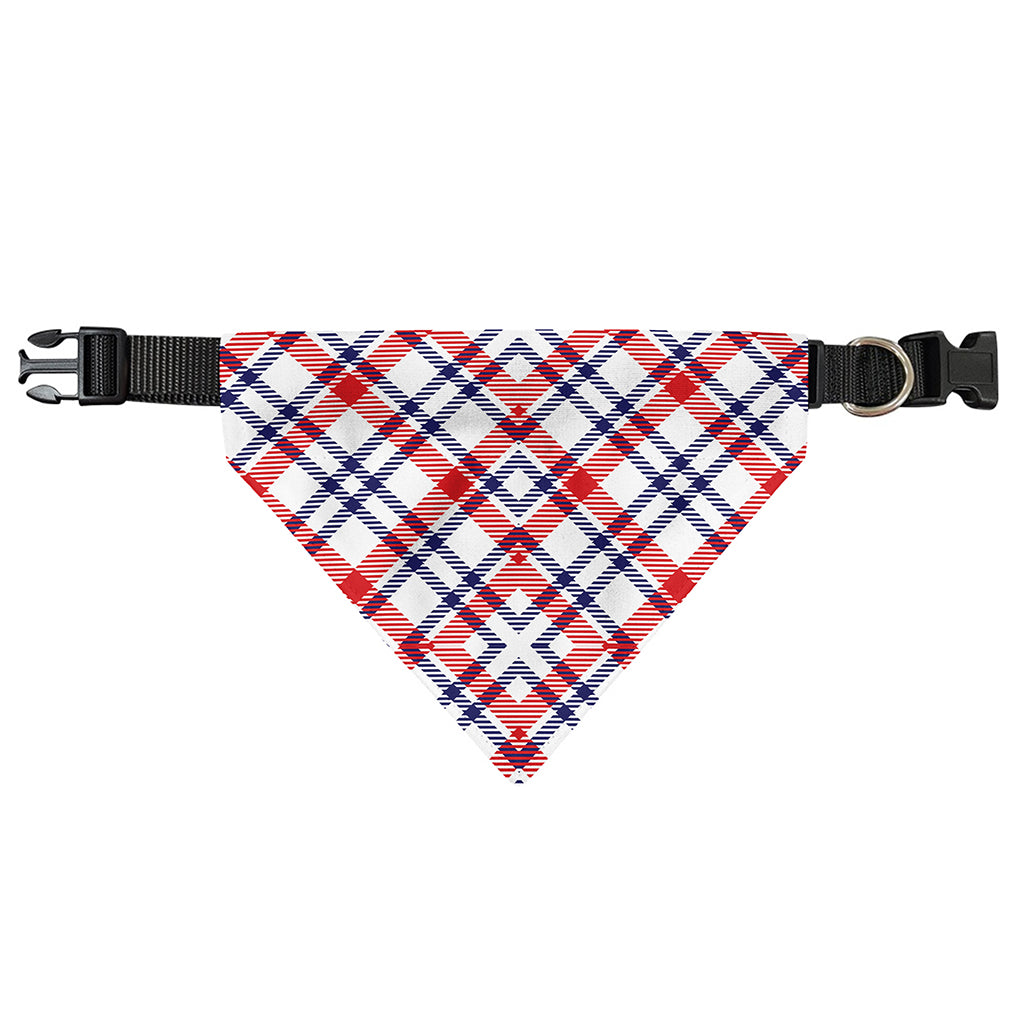 American Plaid Pattern Print Over The Collar Dog Bandana