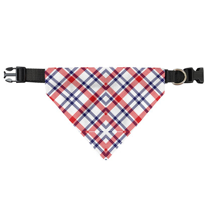 American Plaid Pattern Print Over The Collar Dog Bandana