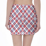 American Plaid Pattern Print Pencil Mini Skirt