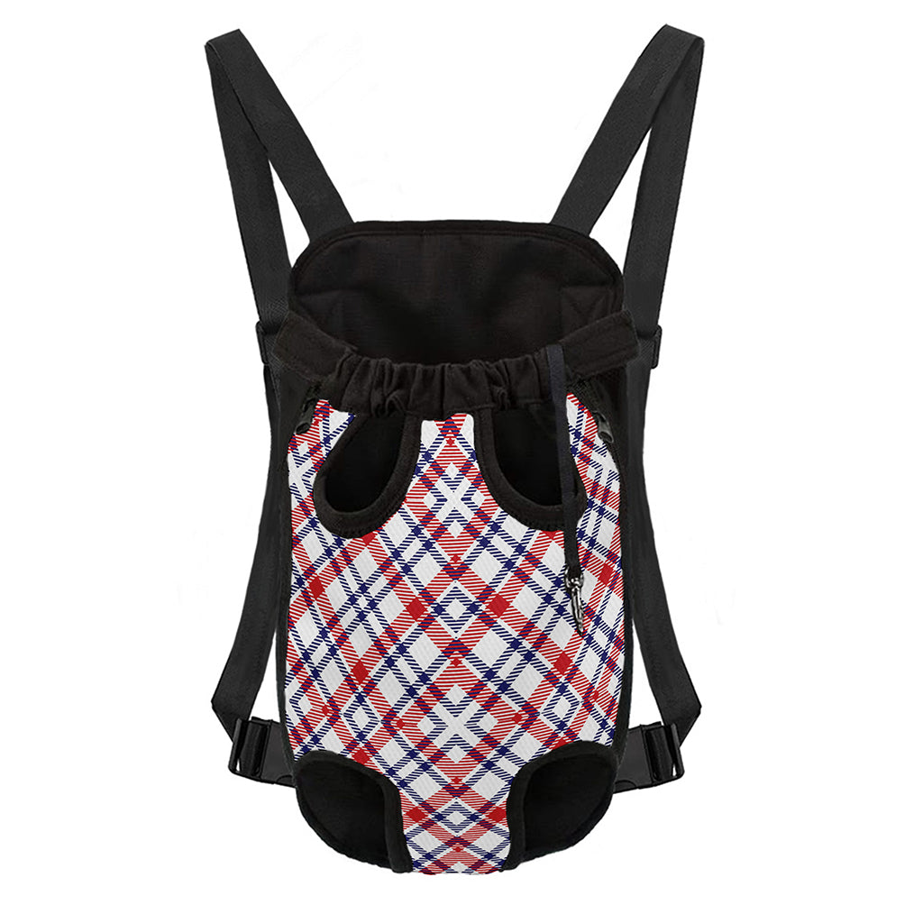 American Plaid Pattern Print Pet Carrier Backpack