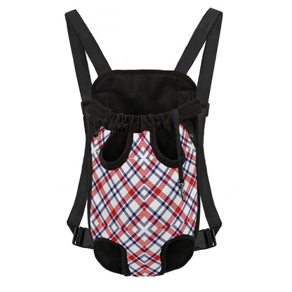 American Plaid Pattern Print Pet Carrier Backpack
