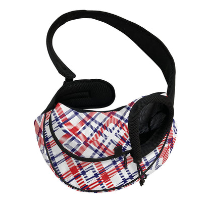 American Plaid Pattern Print Pet Sling Carrier