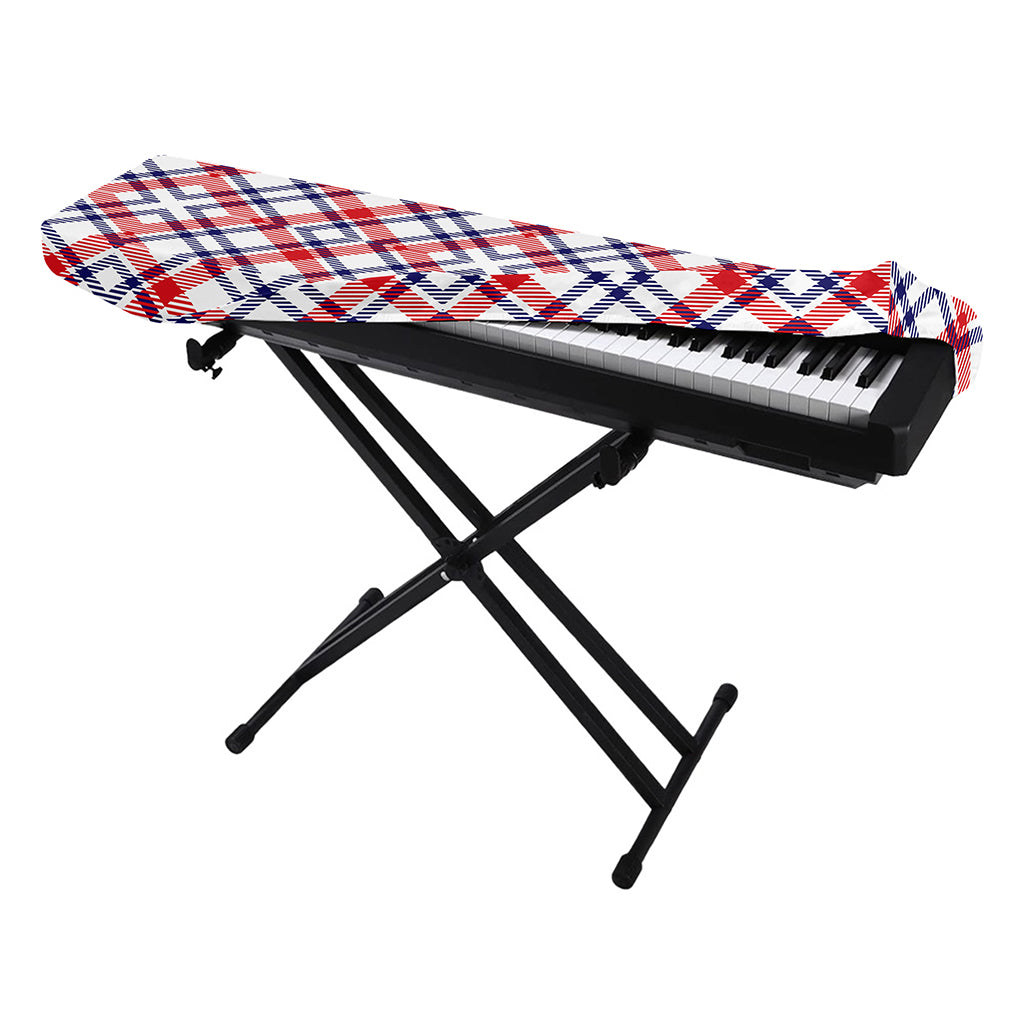 American Plaid Pattern Print Piano Keyboard Cover