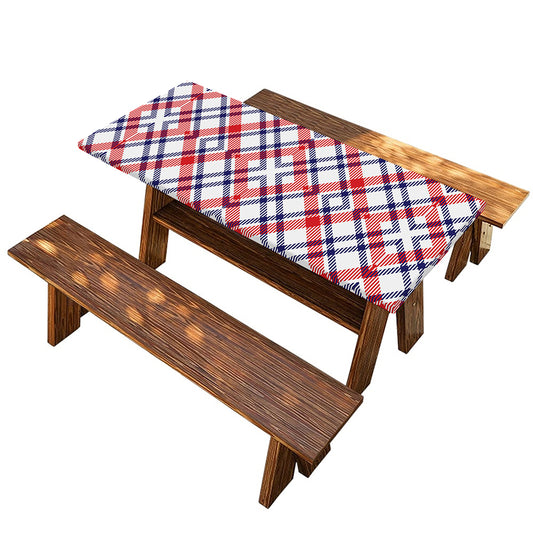 American Plaid Pattern Print Picnic Table Cover