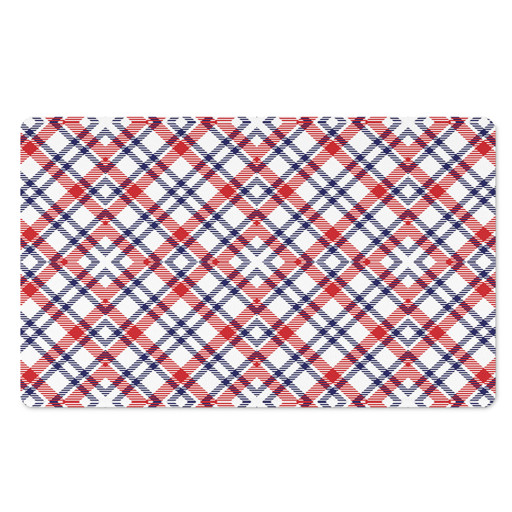 American Plaid Pattern Print Polyester Doormat