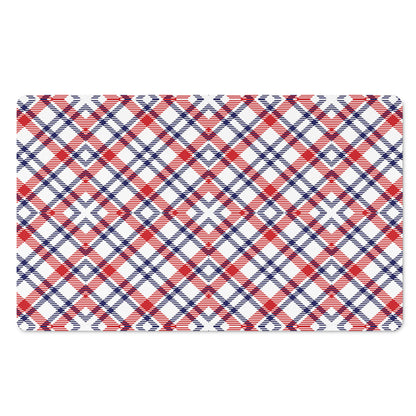 American Plaid Pattern Print Polyester Doormat