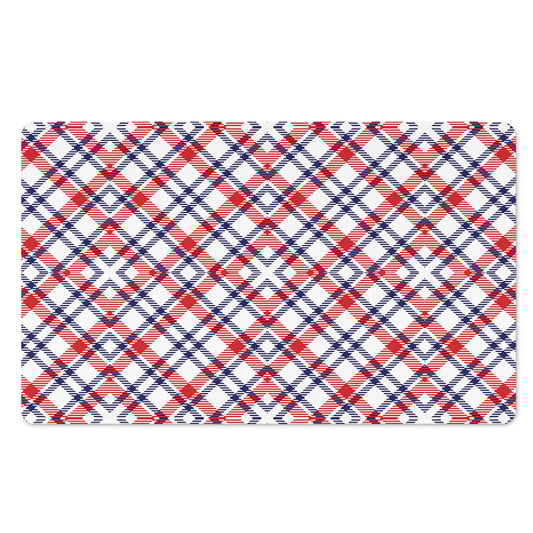 American Plaid Pattern Print Polyester Doormat