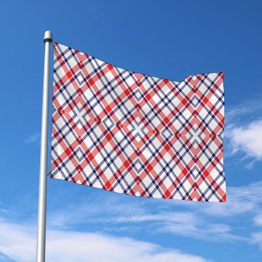 American Plaid Pattern Print Polyester Flag