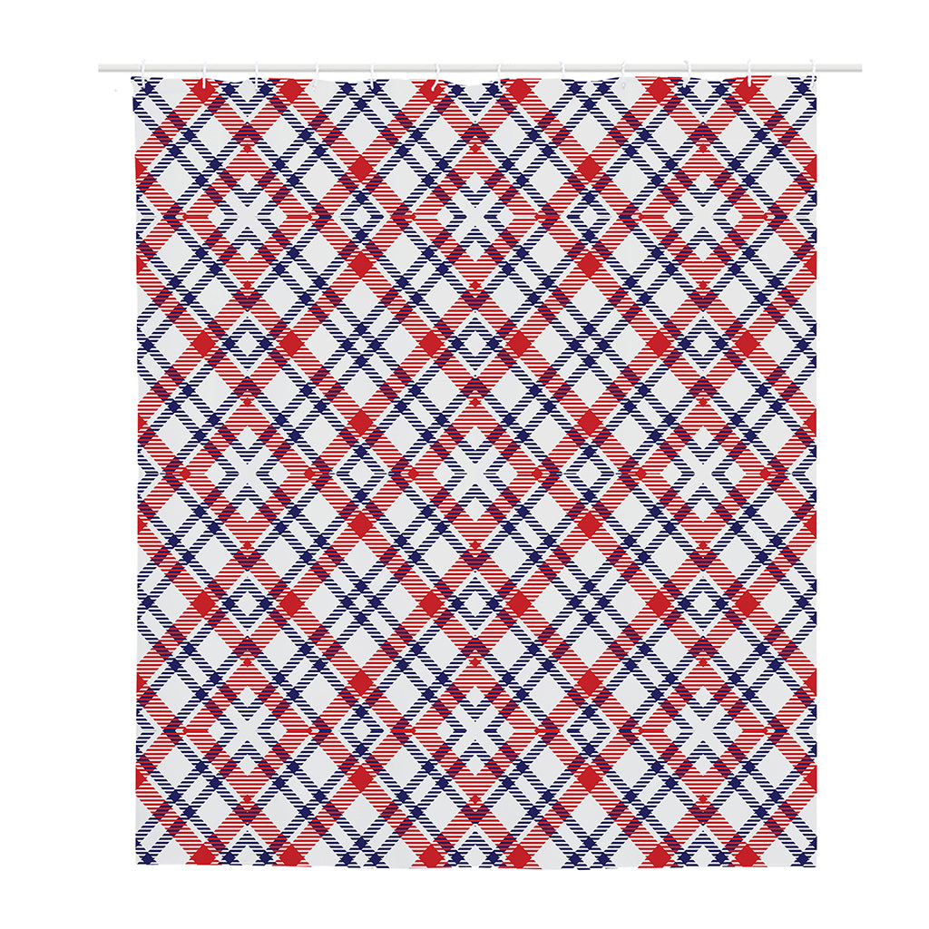 American Plaid Pattern Print Polyester Shower Curtain