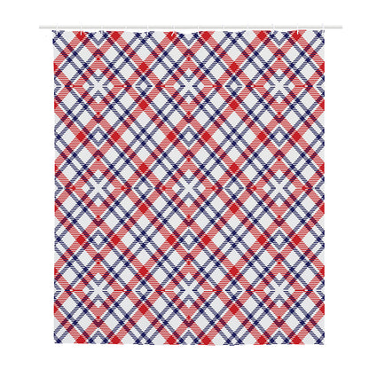 American Plaid Pattern Print Polyester Shower Curtain