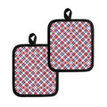 American Plaid Pattern Print Pot Holders