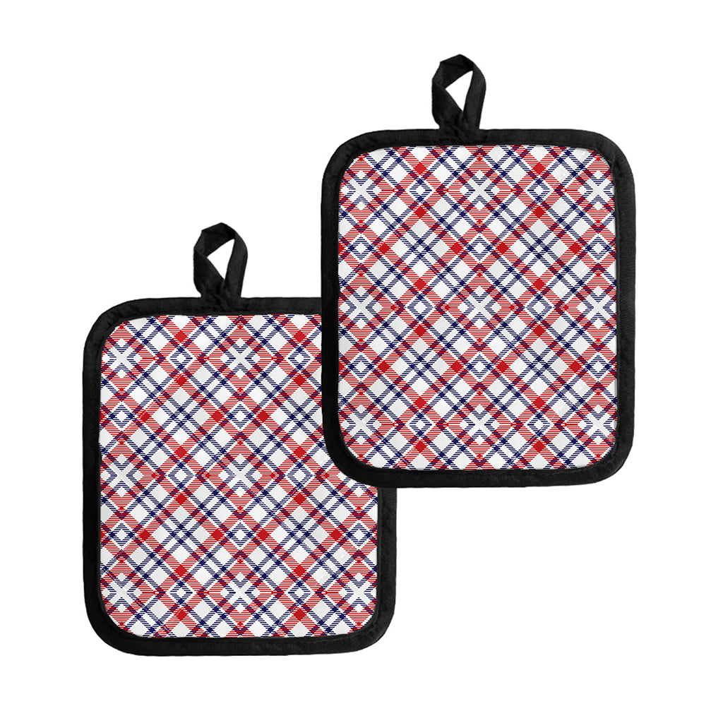 American Plaid Pattern Print Pot Holders