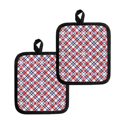 American Plaid Pattern Print Pot Holders