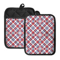 American Plaid Pattern Print Pot Holders With Pocket