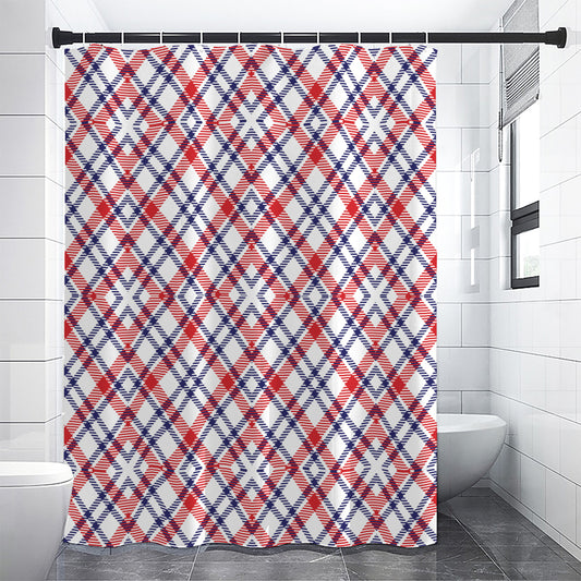 American Plaid Pattern Print Premium Shower Curtain
