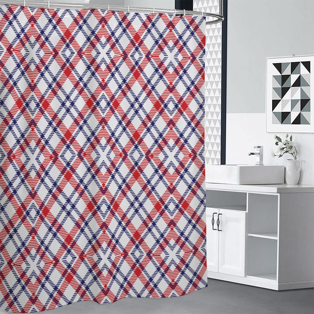 American Plaid Pattern Print Premium Shower Curtain