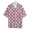 American Plaid Pattern Print Rayon Hawaiian Shirt