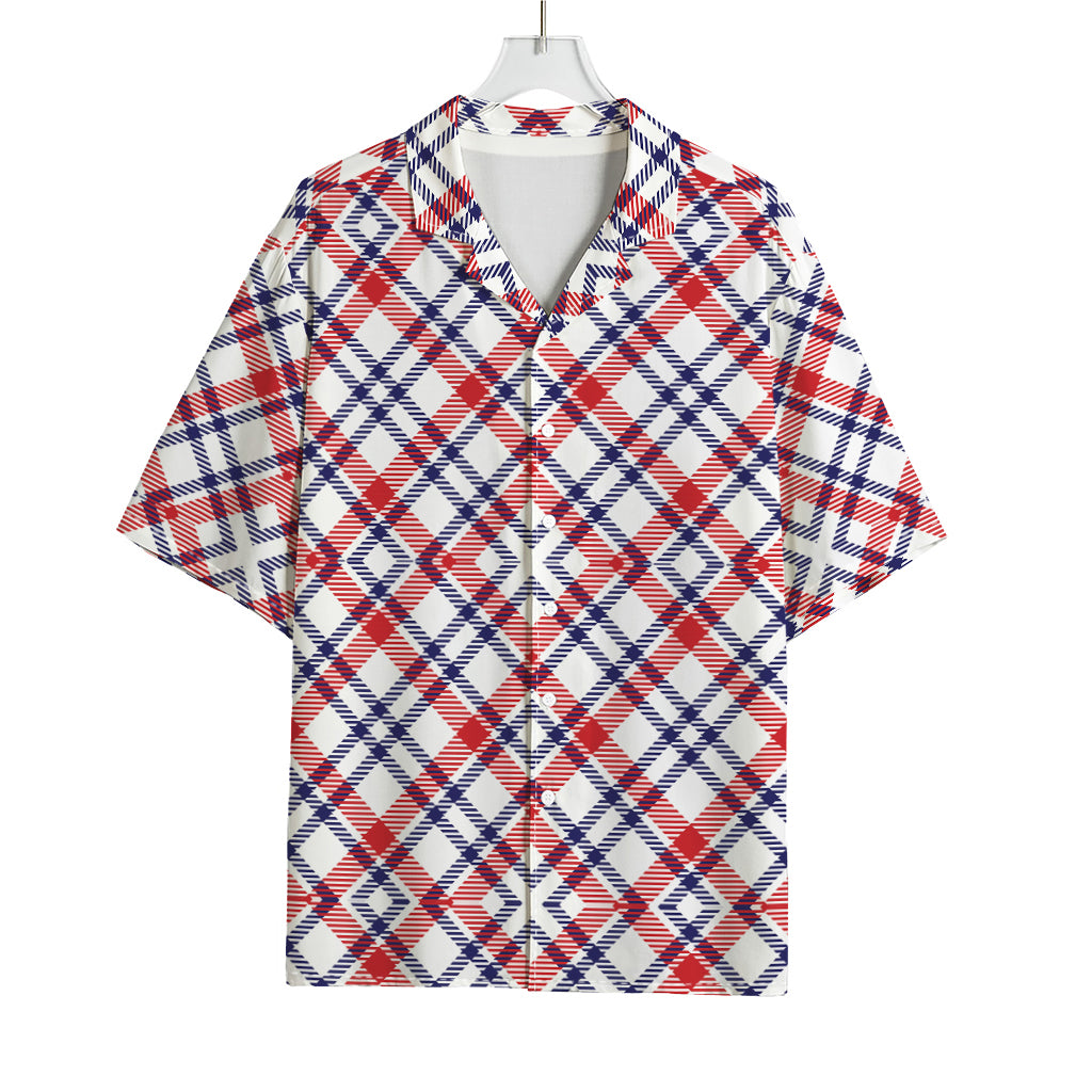 American Plaid Pattern Print Rayon Hawaiian Shirt
