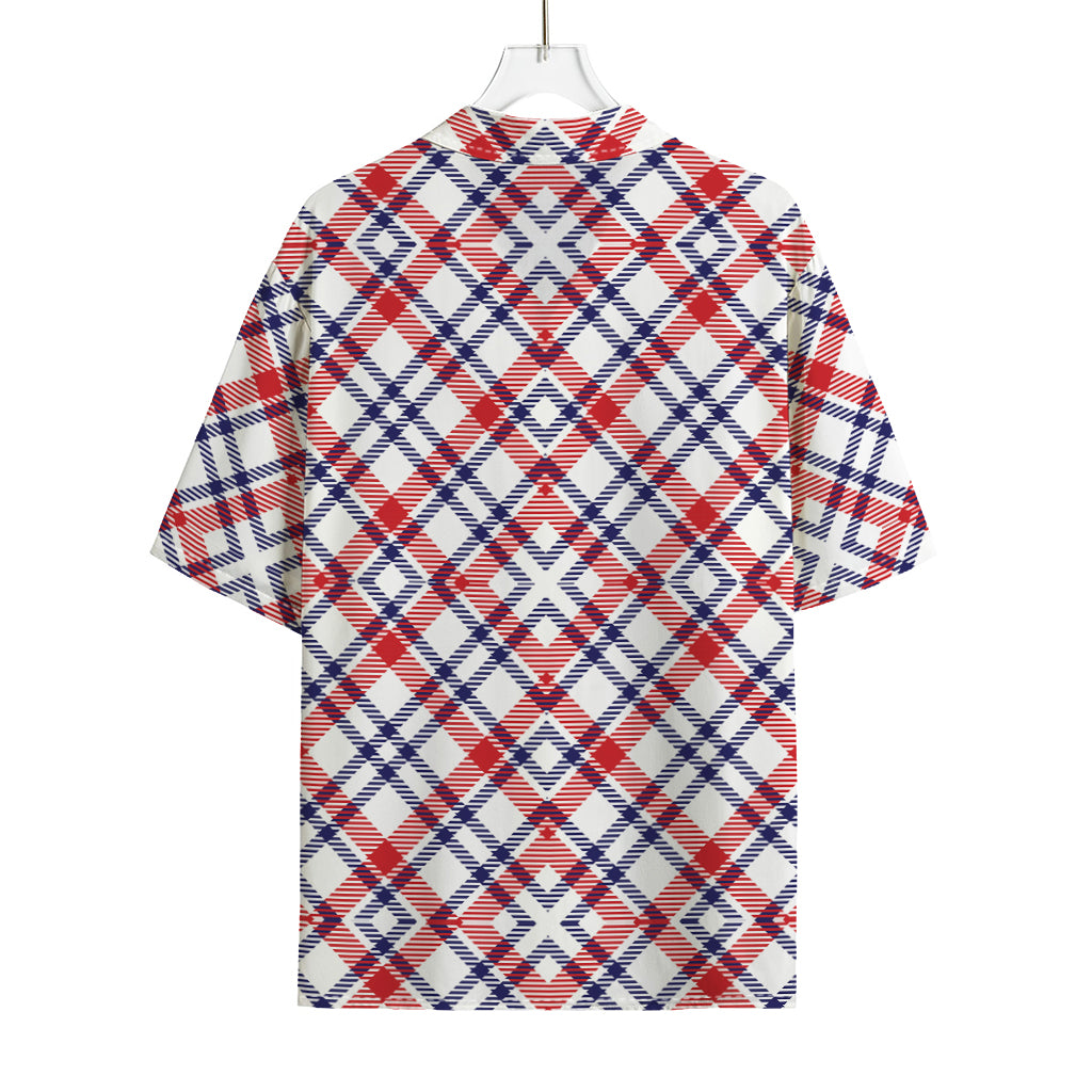 American Plaid Pattern Print Rayon Hawaiian Shirt