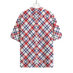 American Plaid Pattern Print Rayon Hawaiian Shirt