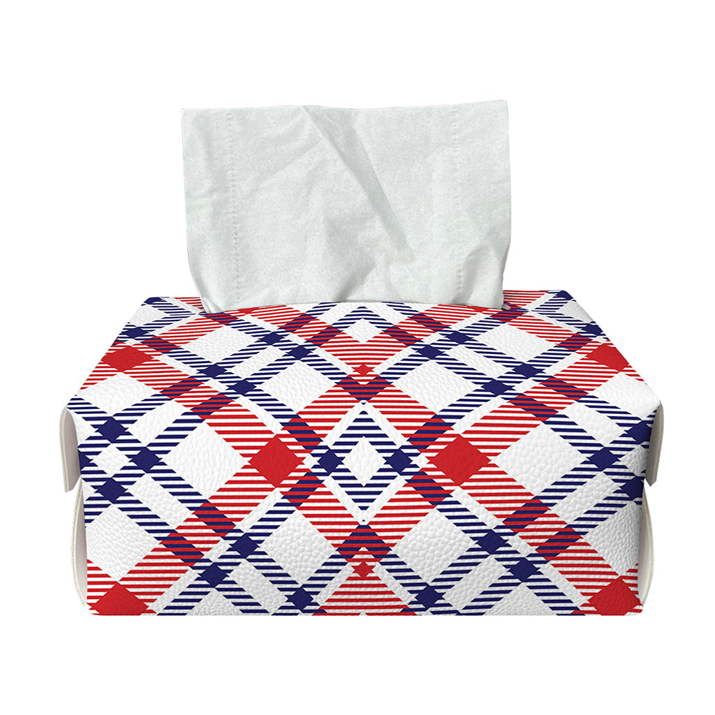 American Plaid Pattern Print Rectangle Tissue Box Cover