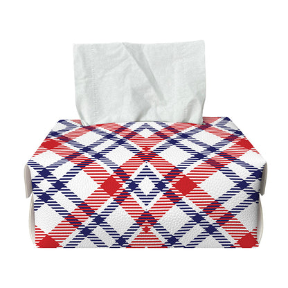 American Plaid Pattern Print Rectangle Tissue Box Cover